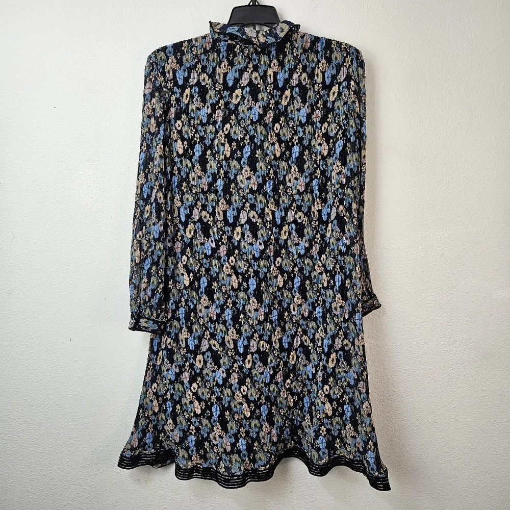 Tory Burch Deneuve floral-print plissé dress  size 2